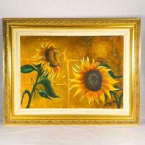 Lote anterior: Cuadro al Óleo sobre Tela: Girasoles con Firma Ilegible (47 x 70 cm)