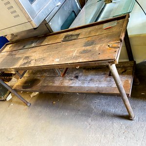 Banco de Trabajo Industrial de Hierro y Madera - imagen 4