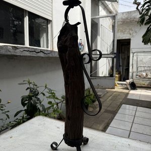 Lámpara Artesanal de Madera y Hierro Forjado a Terminar - imagen 5