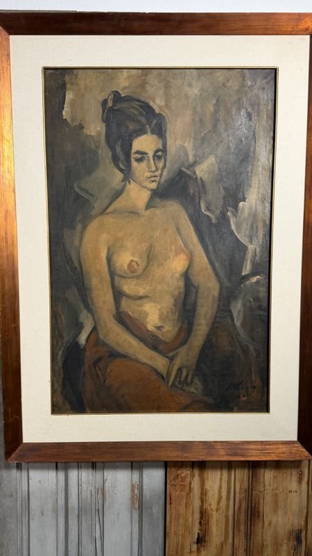 Pintura "Desnudo" de Manuel Lima, Óleo sobre Tela 90x60 cm