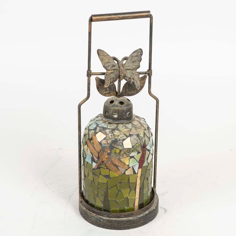 Farol Marroquí con Libélulas y Mariposa Decorativa