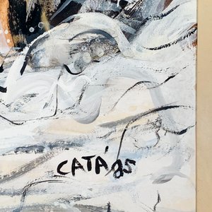 Cuadro Pastel Retrato Dama "Cata" 1985 - Marco Madera Lustrada - imagen 3