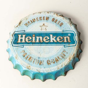 Cartel de chapa litografiada publicidad de cerveza Heineken  - imagen 1