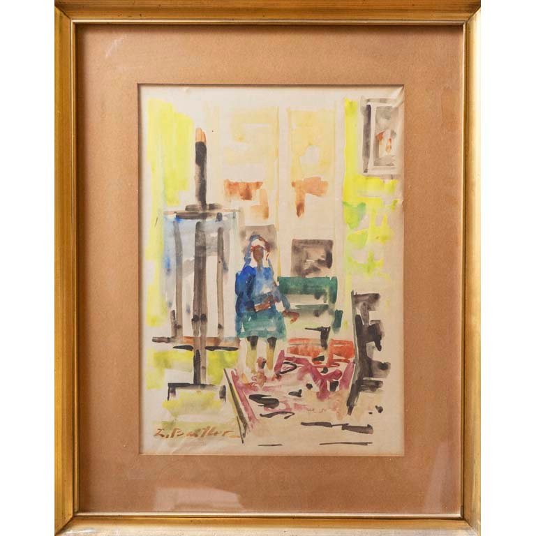 Acuarela "Atelier" de Zoma Baitler - 40 x 29 cm