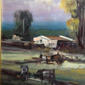 Paisaje Rural al Óleo por Mario González Sosa - 68 x 53 cm - imagen 3