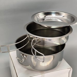 Set de Cocina/Camping Acero Inoxidable 3 Piezas con Mangos Plegables - imagen 2