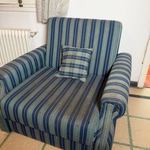 Sillón Cama Tapizado en Tela Rayada - imagen 6