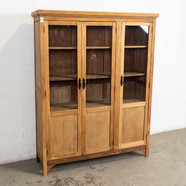 Biblioteca Rústica de Pino con Tres Puertas Vidriadas - imagen 1