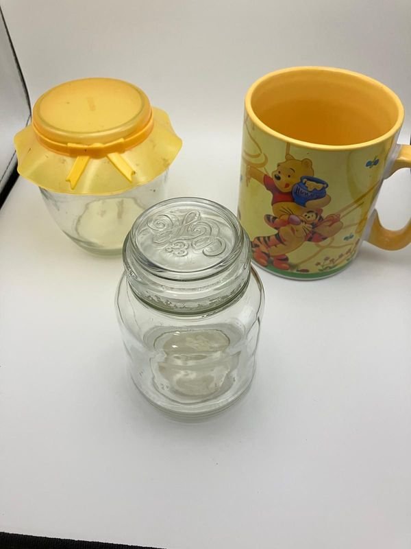 Taza de Winnie the Pooh y Frascos de Vidrio