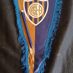 Banderín Antiguo San Lorenzo de Almagro "CASLA" con Flecos Azules - imagen 2