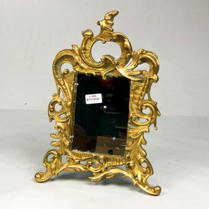 Espejo de Sobremesa Barroco en Bronce Dorado - imagen 2