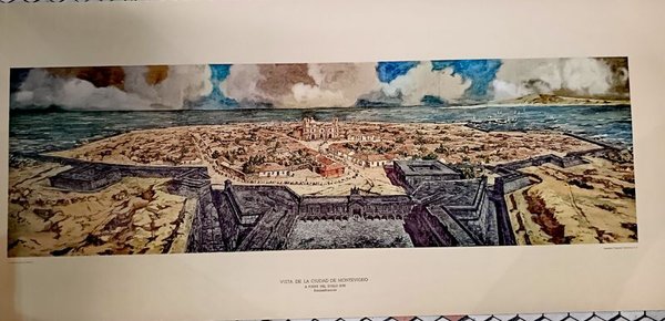 Lámina Exclusiva: Vista de la Ciudad de Montevideo en el Siglo XVIII - imagen 1