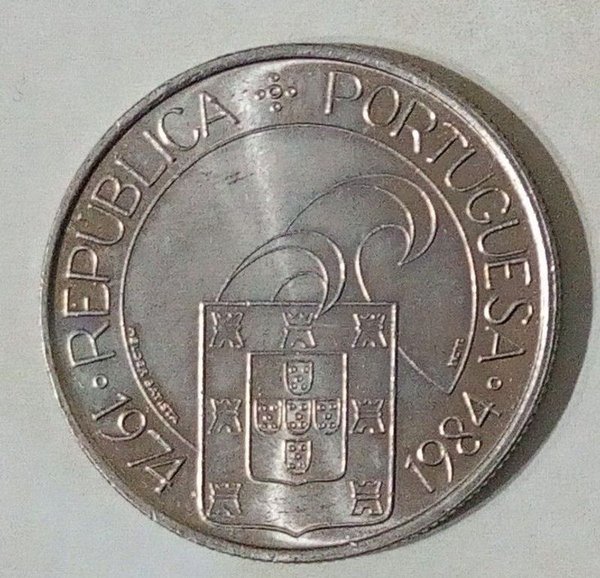 Moneda Conmemorativa Portugal 25 Escudos 1984 Revolución Claveles - imagen 1