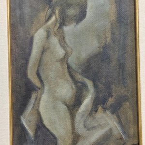 Óleo sobre Fibra "Desnudo" de Manolo Lima Firmado - imagen 5