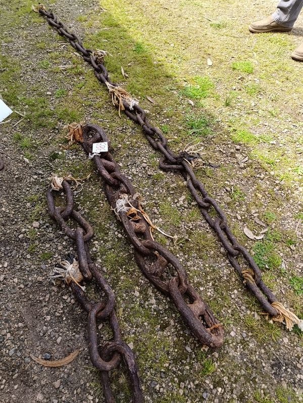 3 Tramos de Cadena de Barco de Acero