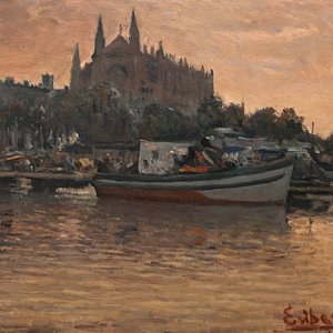 Lote siguiente: Edgardo Ribeiro "Puerto y Catedral de Palma de Mallorca" Óleo sobre Tela Firmado y Fechado