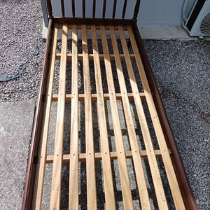 Cama Antigua de 1 Plaza en Madera Oscura - imagen 2