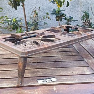 Anafe a gas de dos quemadores, estructura de Metal Con Detalles de Oxidación. - imagen 4