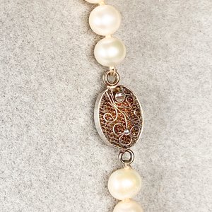 Collar de Perlas, Lapislázuli y Broche de Plata - 46 cm - imagen 4
