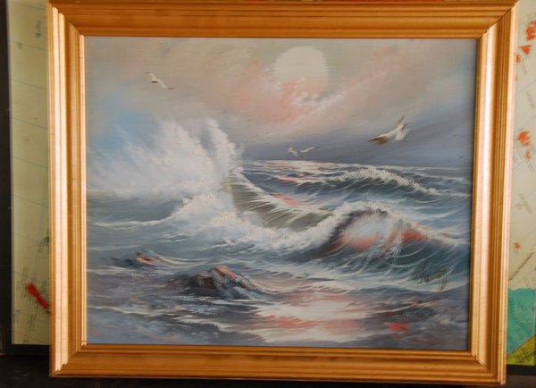 CUADRO CON OLA - PINTURA MARINA