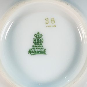 Juego de 9 Pocillos y Platillos de Porcelana Bavaria Heinrich con Decoración de Hojas - imagen 4