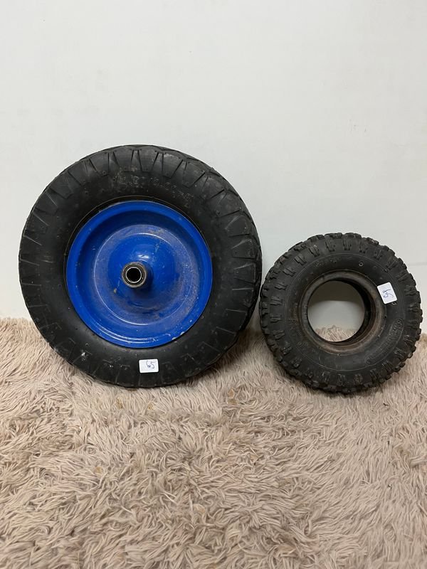 Juego de 2 Ruedas para Carretilla: Diámetro 36cm y Cubierta 24cm