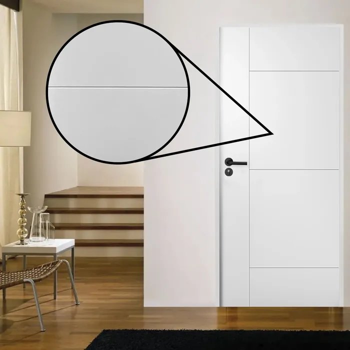 Puerta interior blanca con cerradura y pestillo negro - imagen 3