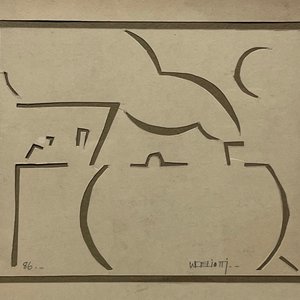 Lote siguiente: Obra "Bodegón" de Walter Deliotti: Técnica Mixta y Papel (14 x 17 cm)