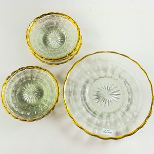 Juego de 8 Piezas para Lunch en Vidrio con Borde Dorado - imagen 2