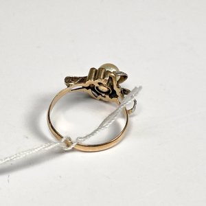 Anillo de Oro con Perla y Circones, Talle 16 mm - imagen 4