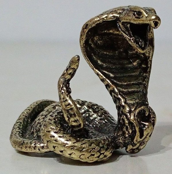 Figura Cobra de Bronce Miniatura, Postura Defensiva - imagen 1