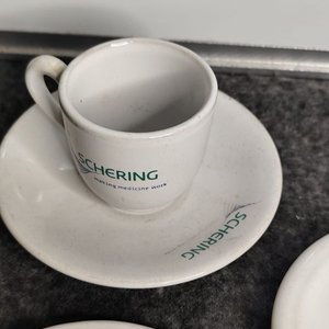 Juego de Tazas y Platos de Cerámica Blanca Schering "Olmos" - imagen 4