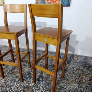 Taburetes "Luna" Madera Maciza Delfino Álvarez Lustre Natural - imagen 5