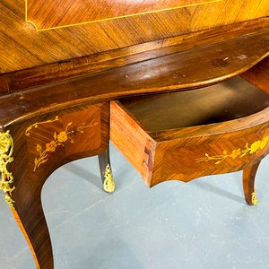 Mueble Esquinero Francés Caoba Marqueterie Bronce Patas Galbeadas - imagen 4