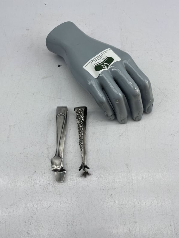 Pinzas para Azúcar de Plata: Una Marcada "800" y Otra Bañada en Plata - imagen 1
