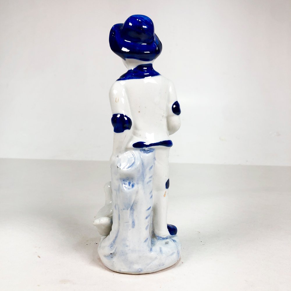 Figurita en porcelana azul y blanca con motivo dama - imagen 4