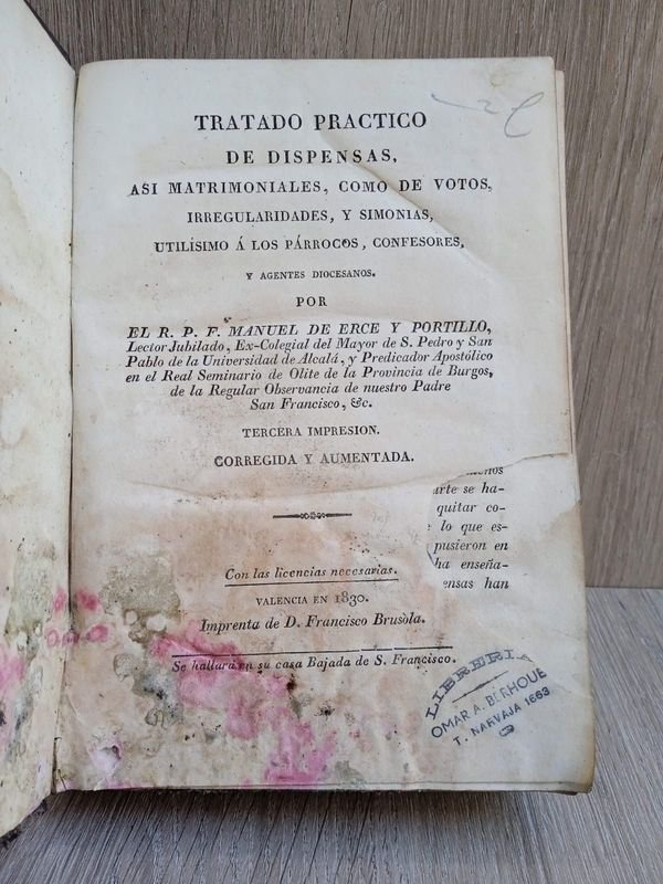 Libro antiguo de Tratado de Dispensas - imagen 2