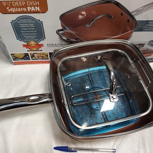 Olla/Sartén Cuadrada Antiadherente con Canasto Fritador y Tapa de Vidrio - imagen 4