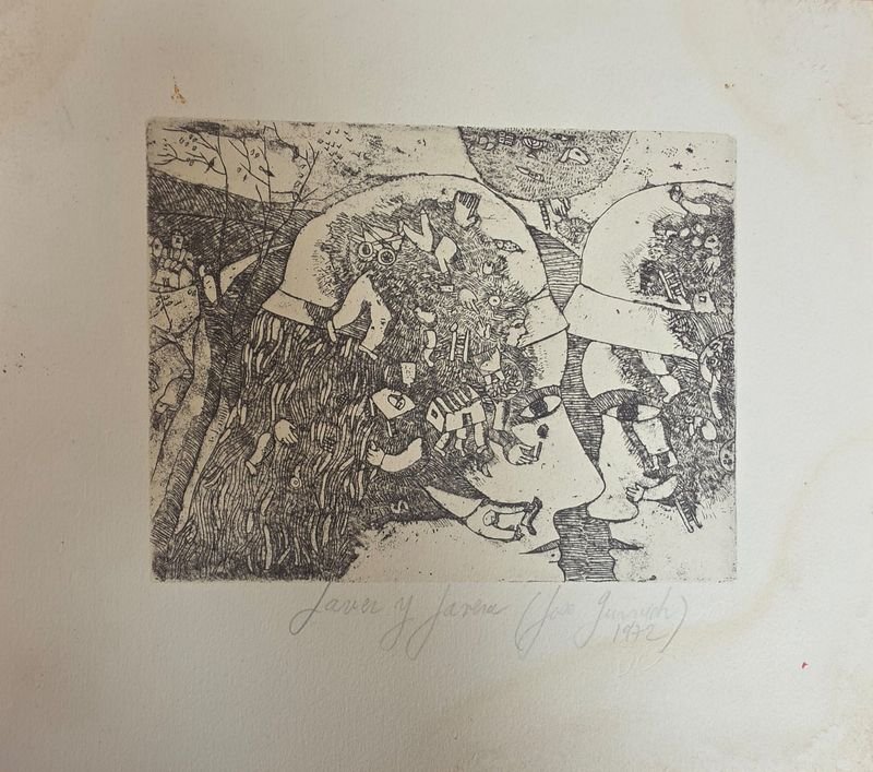 Obra de José Gurvich: "Jarrón y Jarrón" (1992), 22 x 17 cm