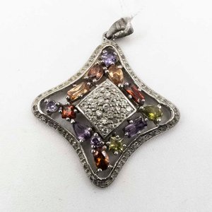 Dije de Plata con Piedras de Colores - imagen 1
