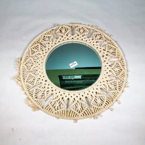 Espejo Circular con Borde Tejido en Crochet - imagen 2