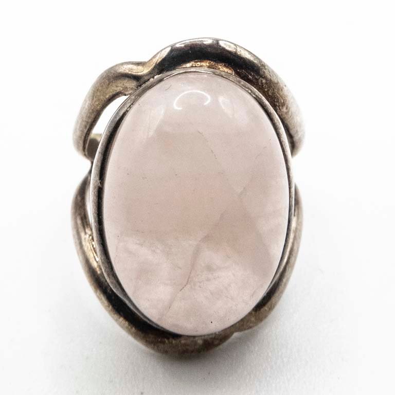 Anillo de Plata con Cuarzo Rosa - Talle 17 mm
