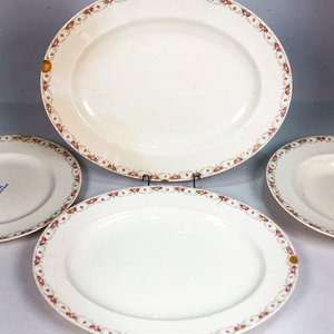 Cuatro Fuentes Ovales de Porcelana Inglesa Alfred Meakin con Borde Floral - imagen 3
