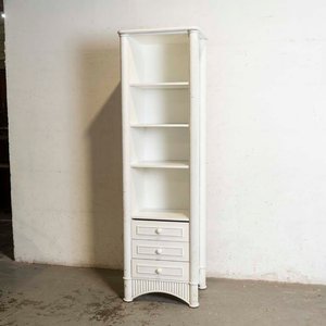 Estante Alto Blanco con Cajones de Ratán y Estantes de MDF - imagen 1