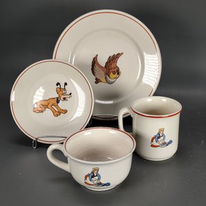 Lote siguiente: Juego de Loza Alemana Infantil con Personajes: Taza, Plato y Cuenco