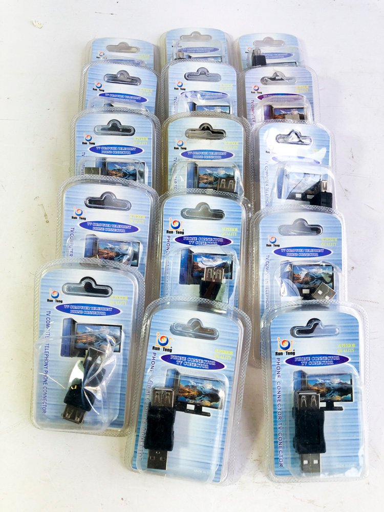 15 Adaptadores USB Macho y Hembra para Conector de TV