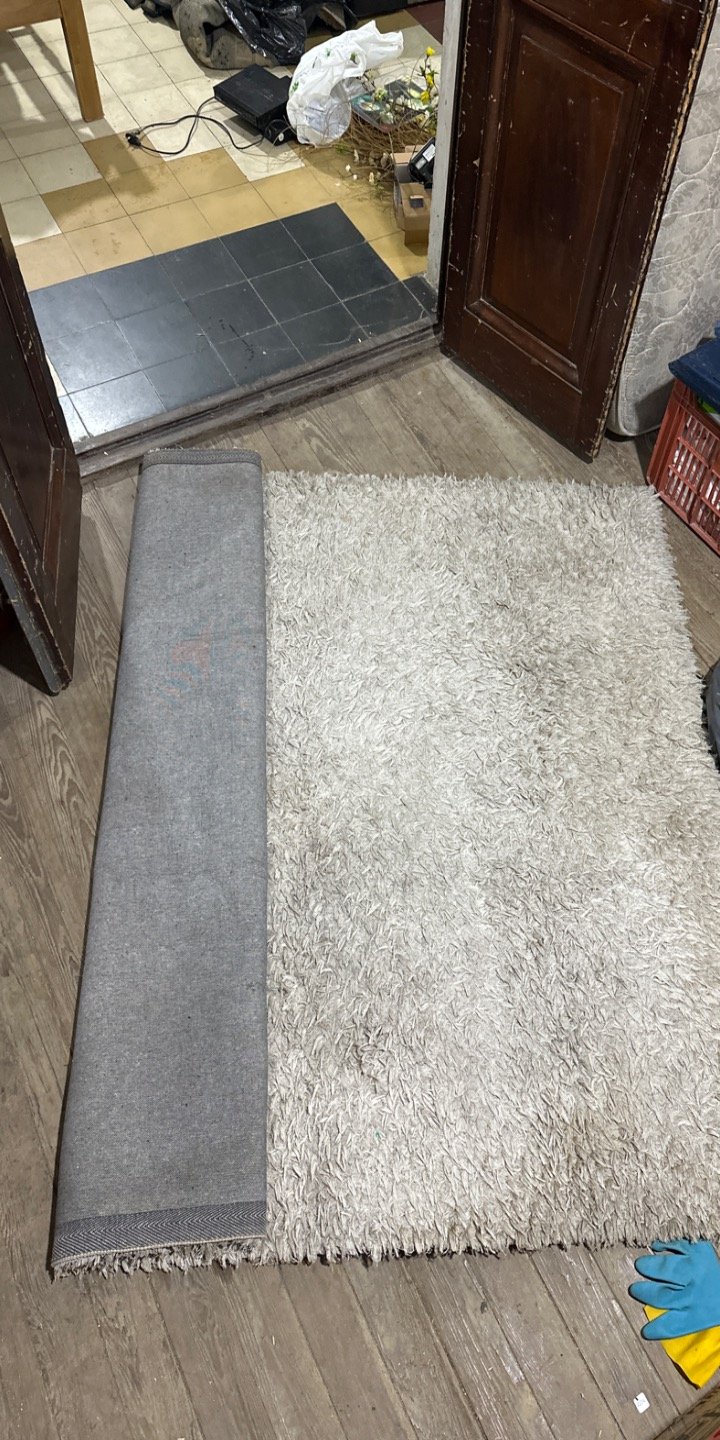 Alfombra Grande de Pelo Largo Color Crudo