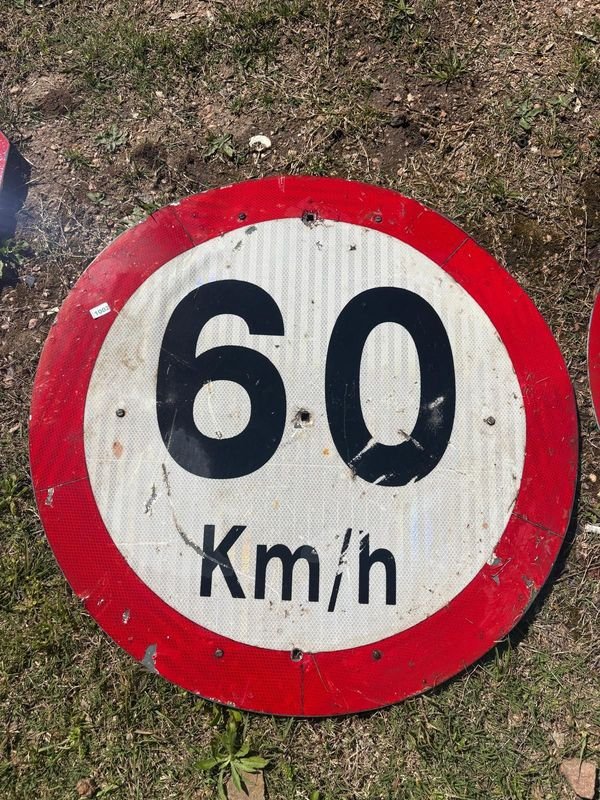 Cartel de señalización de velocidad 60 km/h, diámetro 75cm