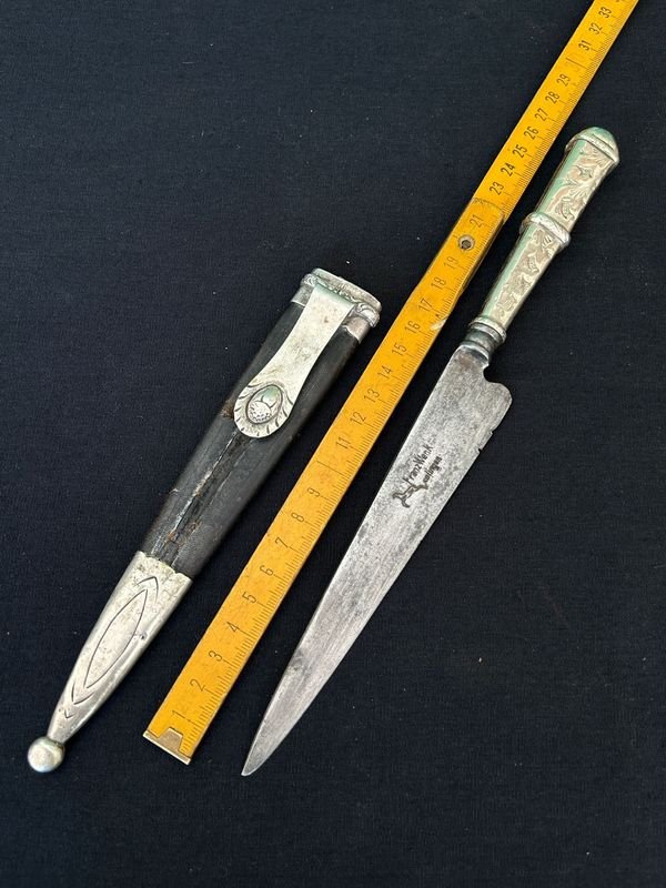 Cuchillo Franz Wenk de los primeros plateria picada de plata muy vieja - imagen 8