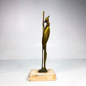 Figura Decorativa en Bronce y Mármol de 30 cm - imagen 2